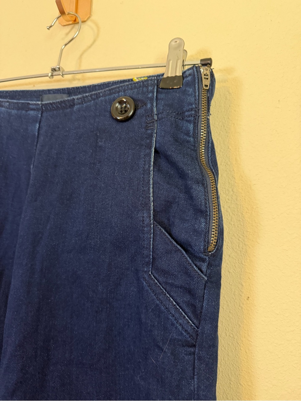 Anthropologie‎ Maeve Sailor Wide Leg Jeans Dark Wash Flare Size 27 Tall - Picture 4 of 8